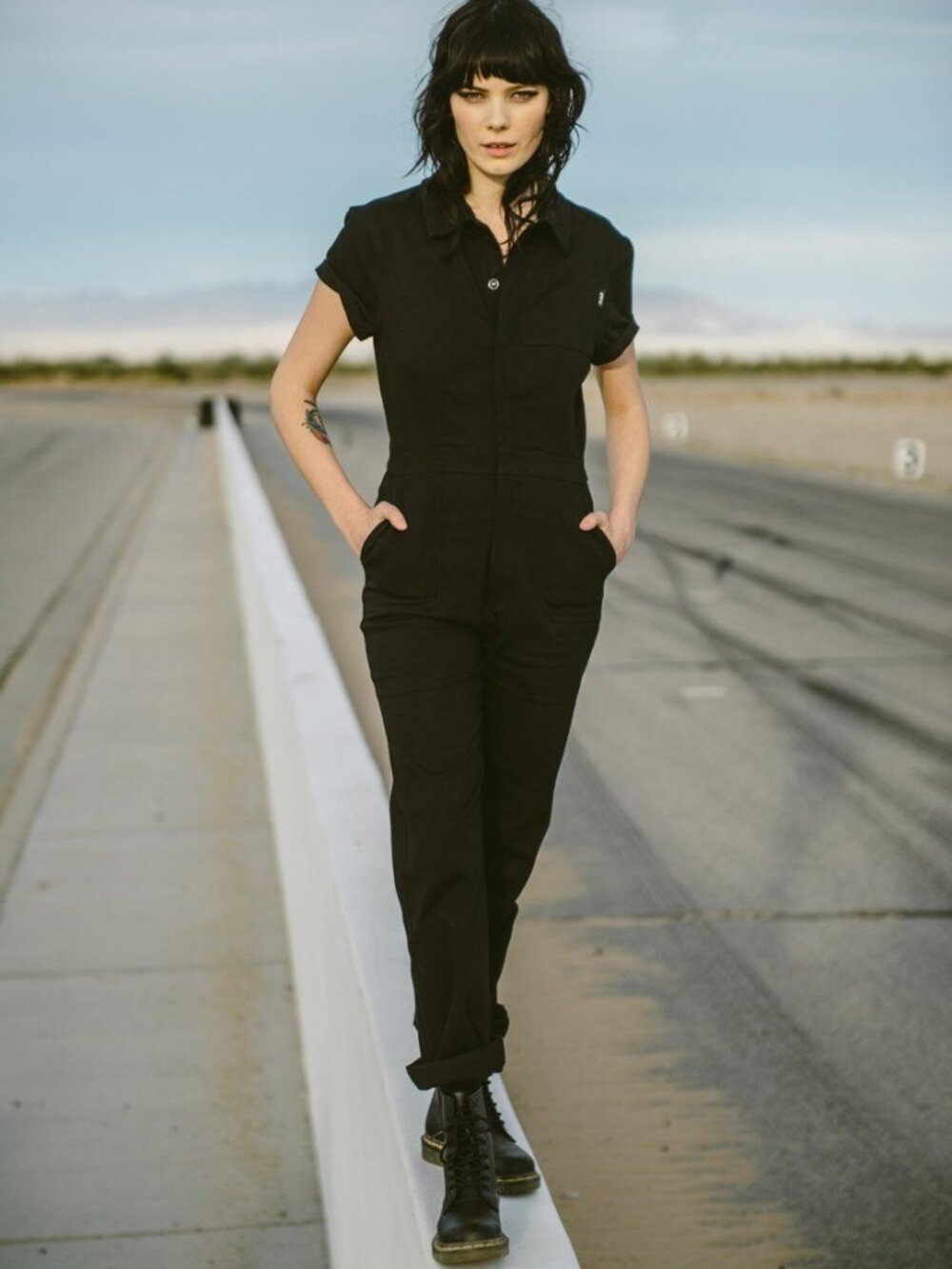 NWT ATWYLD Black Utility Jumpsuit Heavy Duty Women’s L - Discontinued Brand!